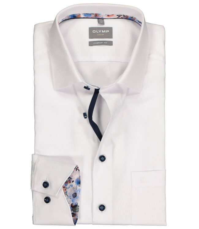 Olymp 1082 34 00 strijkvrij heren overhemd wit structuur