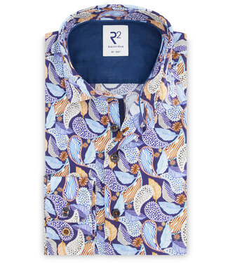 wit met bruin blauw paisley print