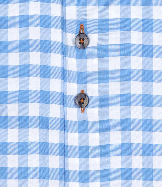 120.WSP.056 overhemd lichtblauw wit ruitje 1knoops cut away