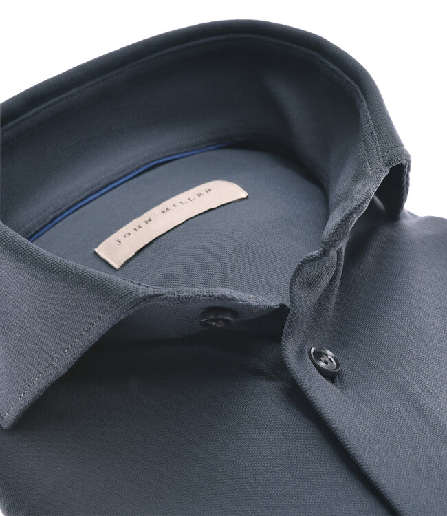 John Miller 5140879 180 donkerblauw structuur heren overhemd hyperstretch