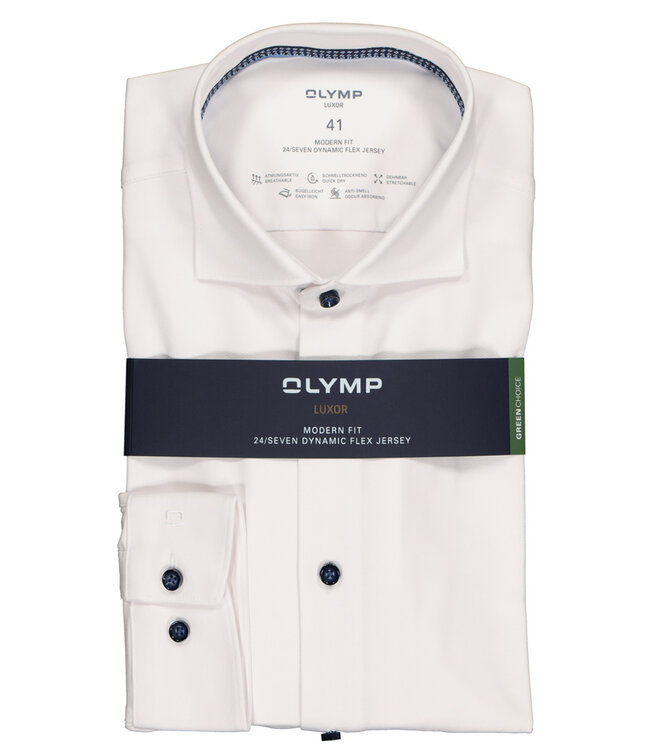 Olymp 1207 24 00 olymp overhemd wit structuur dynamic flex jersey
