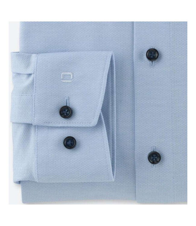 Olymp 1207 24 11 olymp overhemd lichtblauw structuur dynamic flex jersey