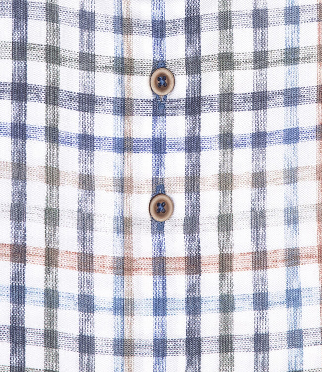 122.WSP.102 overhemd gekleurde geprinte ruit groen blauw brique