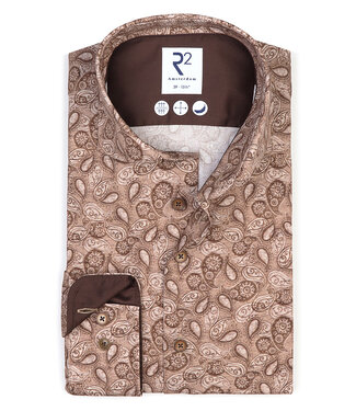 R2 Amsterdam bruin paisley print bruine knopen