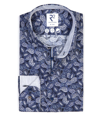 speciale blauw donkerblauw paisley print