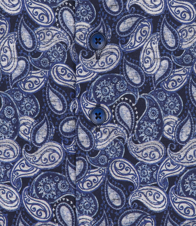 speciale blauw donkerblauw paisley print