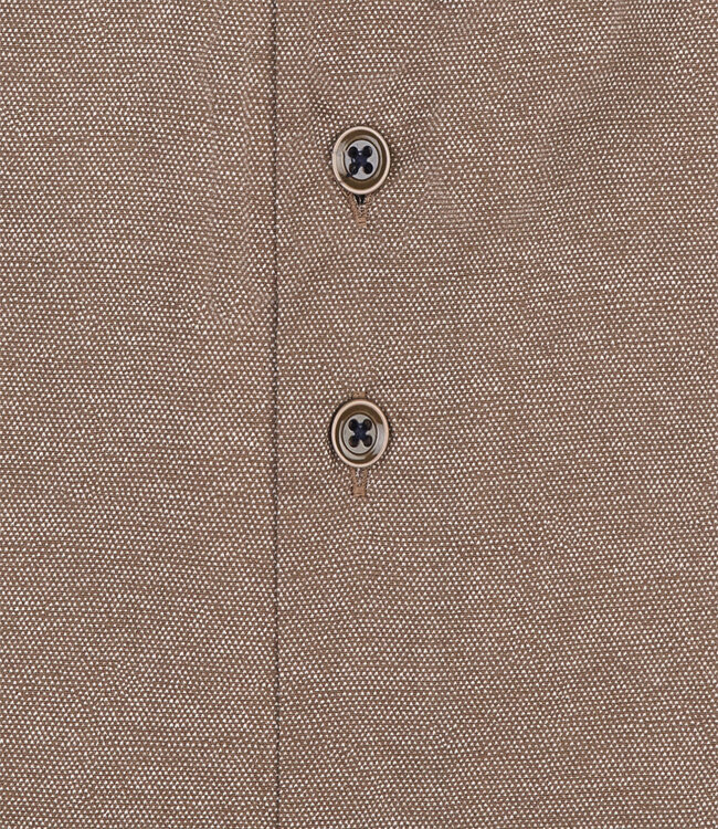 122.WSP.037 heren overhemd bruin structuur katoen stretch