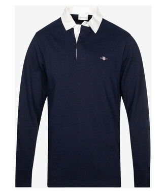 Gant donkerblauw heren rugby shirt sweater