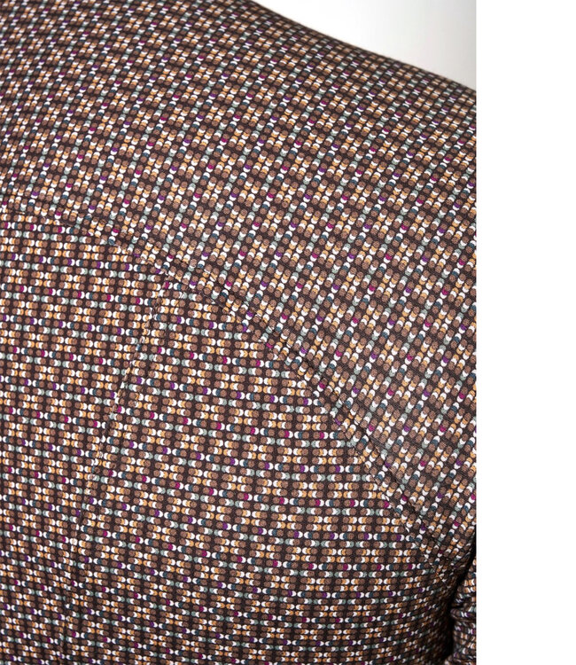 Desoto overhemd beige bruin grafische print