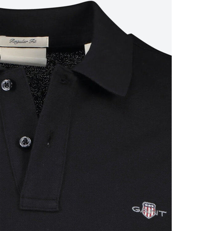 Gant gant heren polo zwart lange mouw