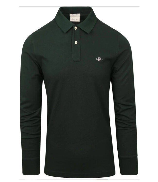 Gant gant heren polo donkergroen lange mouw