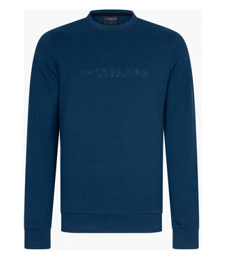 Cavallaro petrol blauw sweater ronde hals