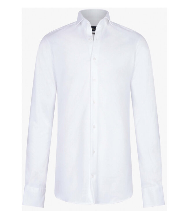 Cavallaro 110999116  100 heren jersey pique overhemd piquo shirt wit