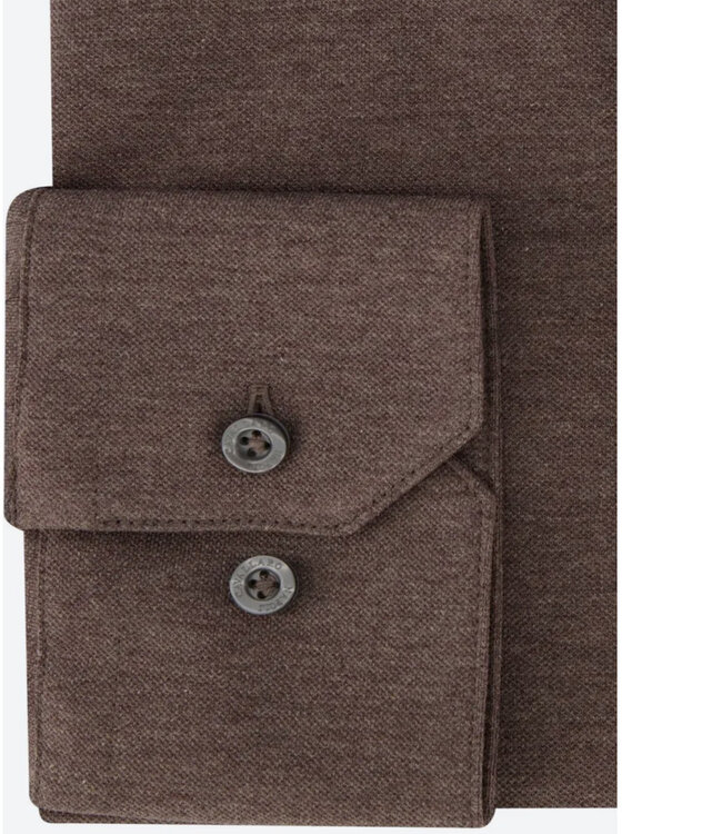 Cavallaro 110235004 899 heren jersey pique overhemd donkerbruin piquo shirt dark brown