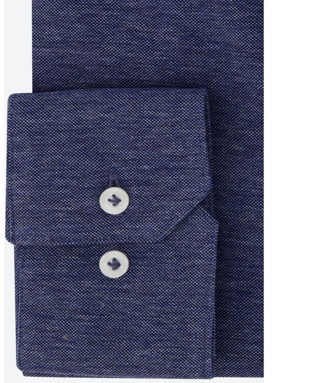 Cavallaro 110235001  699 heren jersey pique overhemd cirino shirt jeans blauw