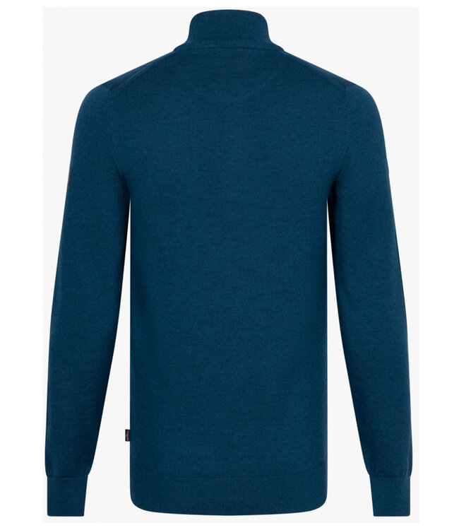 Cavallaro heren petrol blauw zipper trui  met ritsje