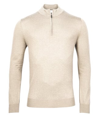 Thomas Maine heren nature zipper trui ritsje merino wol