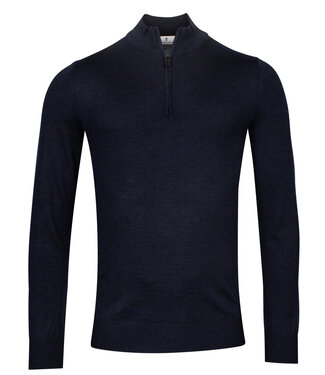 Thomas Maine heren donkerblauw zipper trui ritsje merino wol