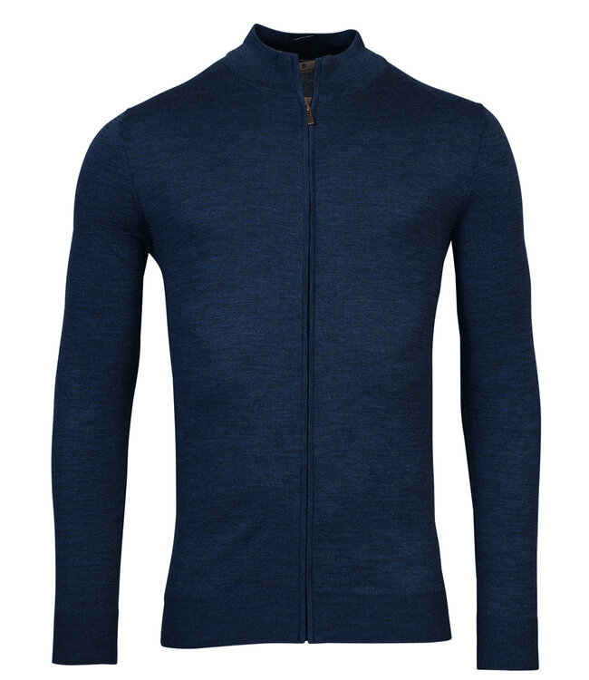 Thomas Maine heren merino wol jeans blauw vest met rits