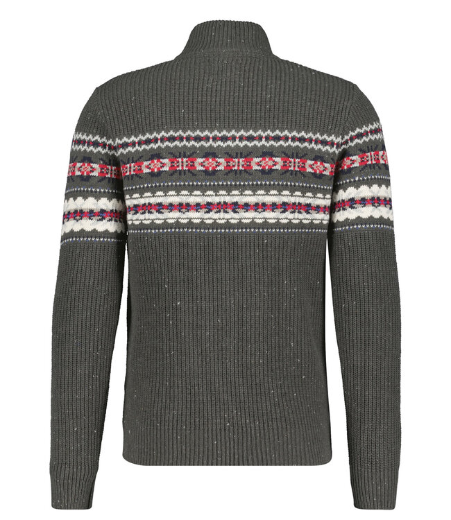 New Zealand Auckland Ngunguru 23HN405 1724 Smoked Green donkergroen heren zipper