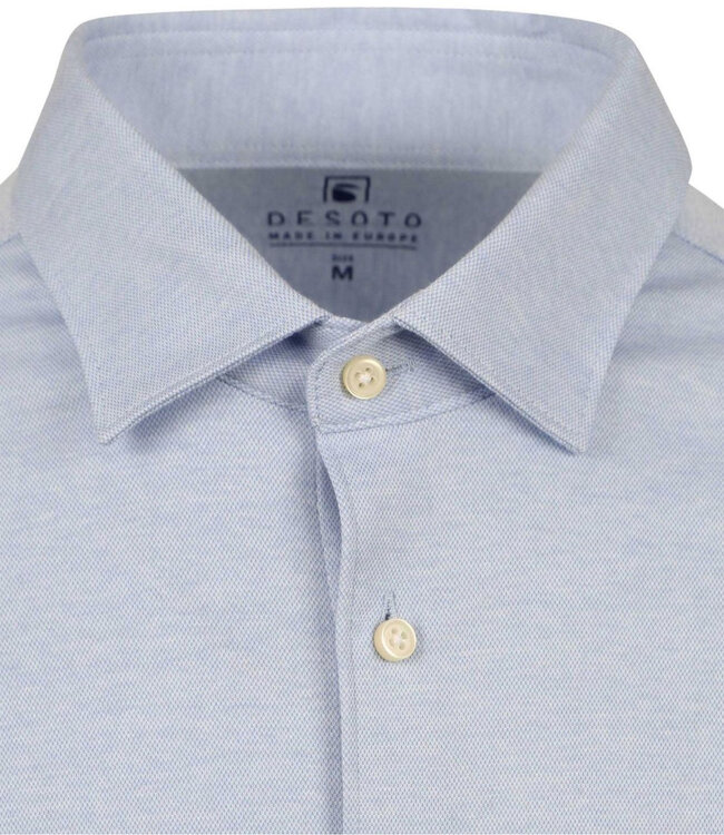 Jersey shirt raglan mouwinzet 97028-3 502 light blue lichtblauw pique wide spread kent heren jersey overhemd