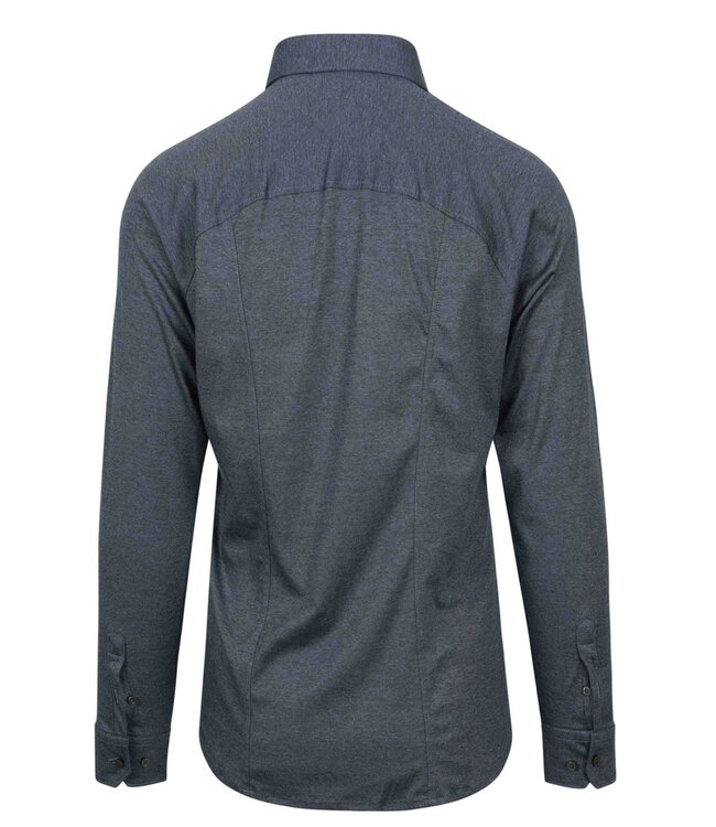 Jersey shirt raglan mouwinzet denim pique jeans blauw pique jersey overhemd