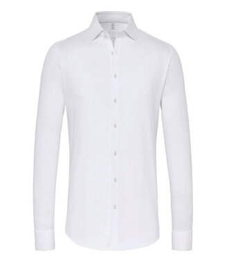 Jersey shirt raglan mouwinzet wit white structuur jersey overhemd
