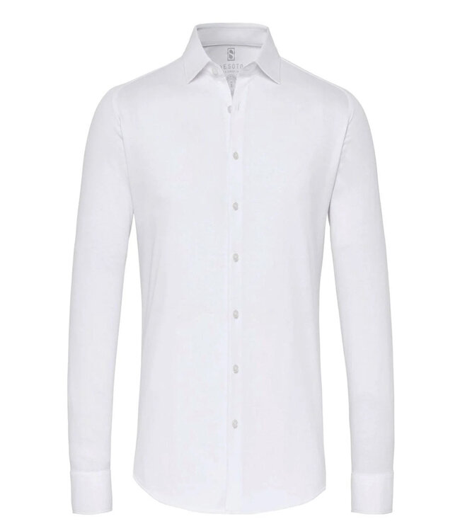 Jersey shirt raglan mouwinzet wit white structuur jersey overhemd