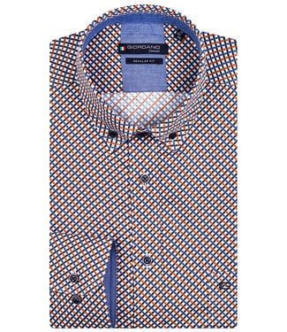 Giordano Regular Fit donkerblauw okergeel grafische print