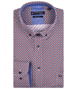 donkerblauw rood grafische print