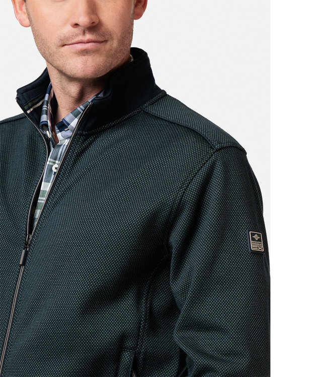 Baileys 322287 79 heren vest met rits en zakken donkerblauw groen structuur