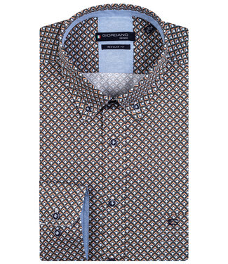 Giordano Regular Fit blauw bruin groen grafische print