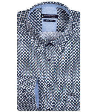 Giordano Regular Fit blauw petrol grafische print