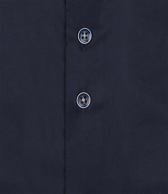 122.HBD.018 overhemd donkerblauw 1knoops button under