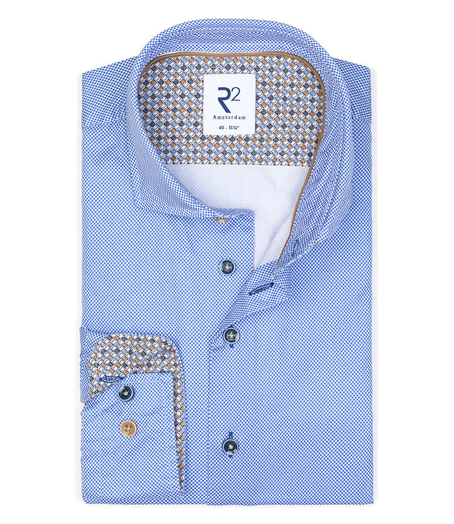 122.WSP.011 heren overhemd katoen blauw werkje