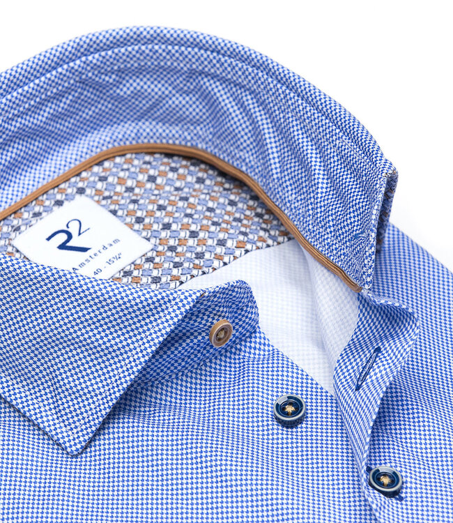 122.WSP.011 heren overhemd katoen blauw werkje