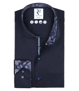 donkerblauw 1knoops wide spread donkerblauwe knopen