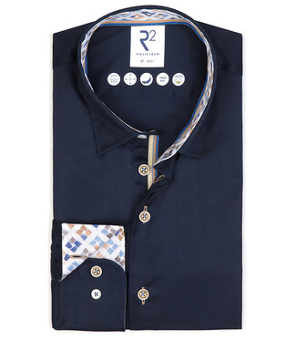 overhemd donkerblauw mouwlengte 7