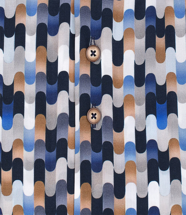 123.WSP.025/014 donkerblauw limited edition rondjes grafische print