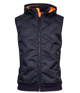 Giordano Tailored bodywarmer donkerblauw oranje capuchon