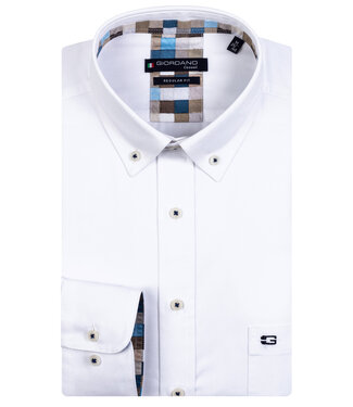 Giordano Regular Fit overhemd wit 1 knoops button down