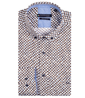 Giordano Regular Fit wit donkerblauw bruin grafische print