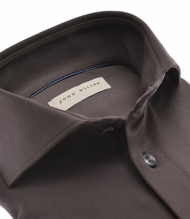 John Miller 5140879 690 donkerbruin heren overhemd hyperstretch