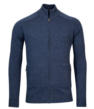 heren vest jeans blauw ritsen lamswol