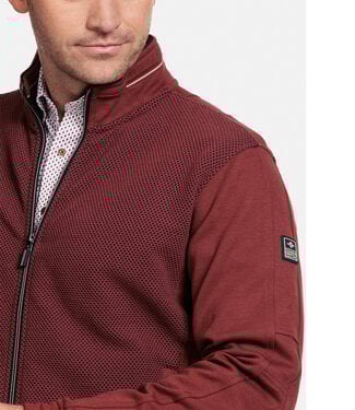 heren sweat vest rood structuur ritsen