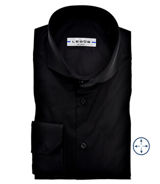 overhemd slim fit zwart katoen stretch