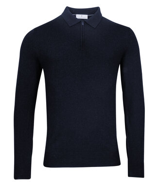 Thomas Maine heren polo lange mouw donkerblauw