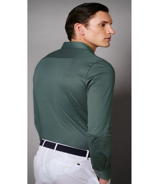 Desoto Luxury 30008-30 691 heren overhemd slim fit petrol groen supima jersey piquee katoen