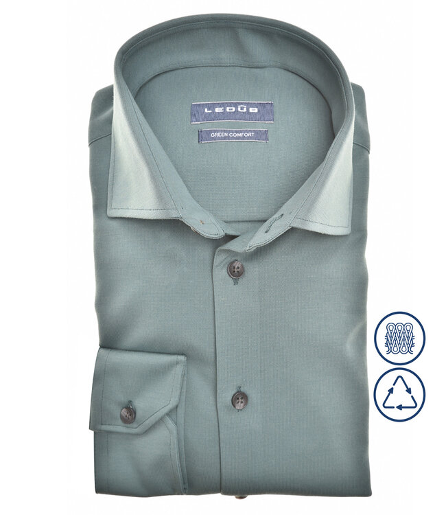 0142046 overhemd modern fit groen jersey tricot