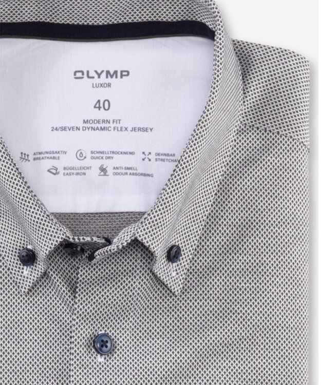 Olymp 1206 44 47 overhemd donkergroen werkje button down donkergroene knopen